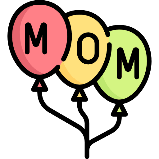 Balloons motherhood kid and baby decoration icon