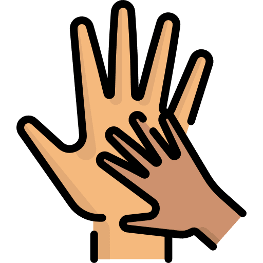 Hands child kid and baby hand icon