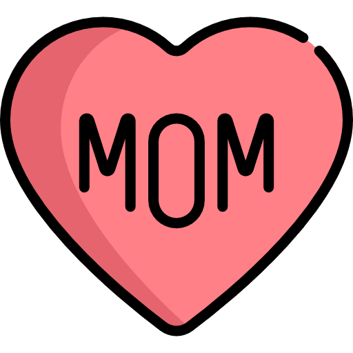 Heart mom ribbon heart icon