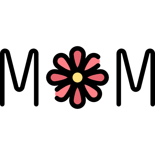 Mom ribbon love and romance flowers icon