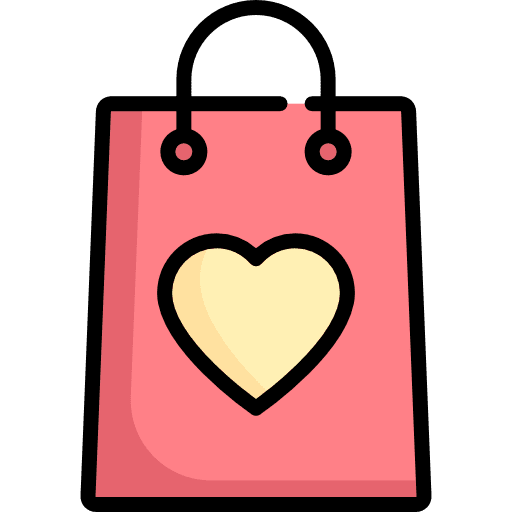 Bag shopper bag love icon