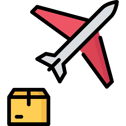 Airplane delivery travel transport icon