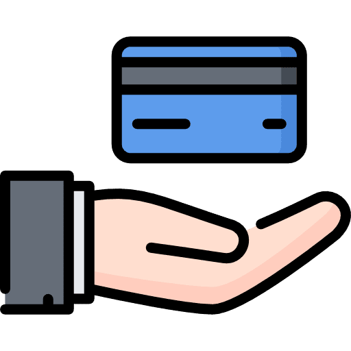 Hand sale commerce credit card icon