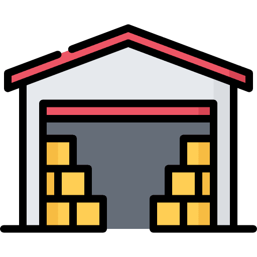 Warehouse shipping and delivery storage warehouse icon