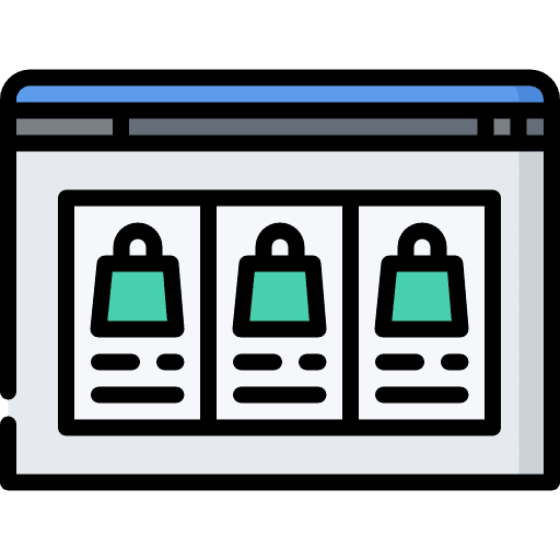 Online shop screen multimedia web page icon