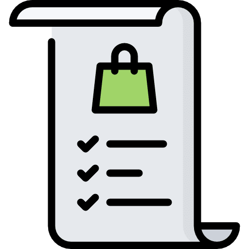 Shopping list commerce and shopping criteria food and restaurant icon