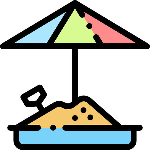 Sandbox summer kid and baby beach icon