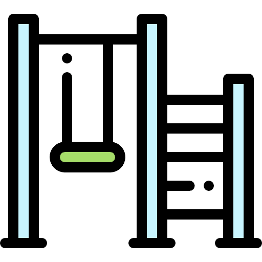 Playground leisure swing kid and baby icon