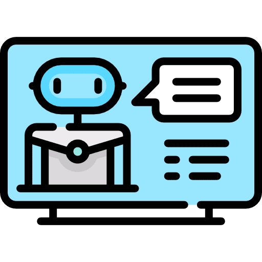 Artificial intelligence monitor artificial intelligence construction and tools icon