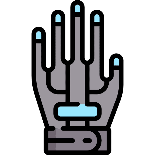 Mechanical arm robotics hand technology icon