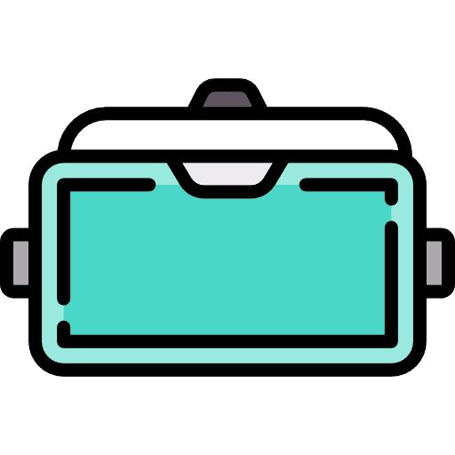 Vr glasses side view laser digital icon