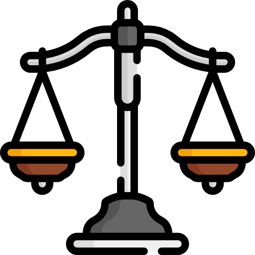 Balance laws business and finance law icon