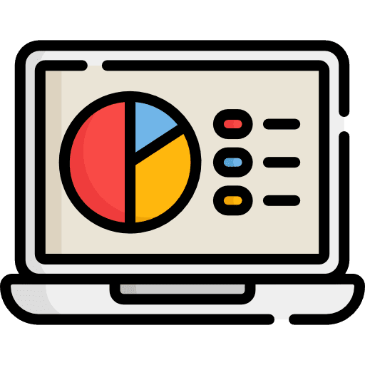 Analytics miscellaneous laptop business icon