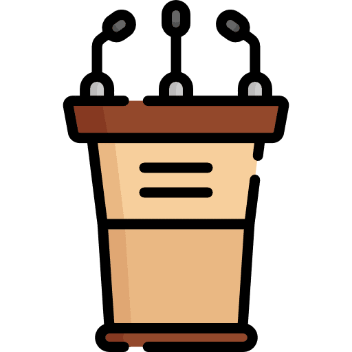 Speech pedestal conference tribune icon