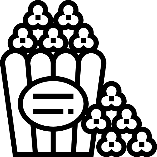 Popcorn corn fast food cinema icon