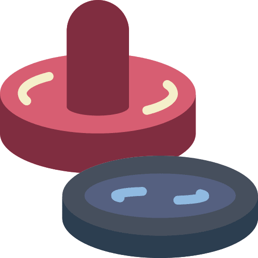 Air hockey sports and competition gaming board game icon