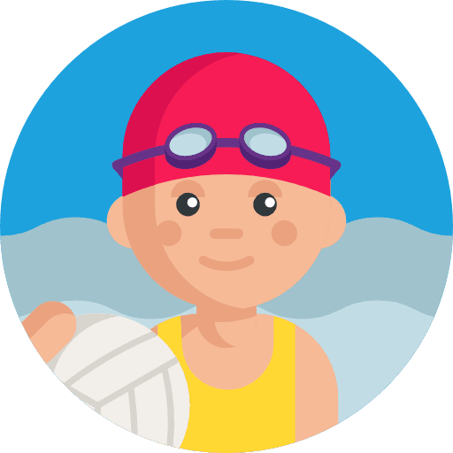 Waterpolo player profile swimming pool icon