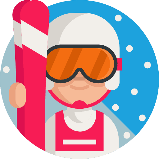 Skier profile user sports and competition icon