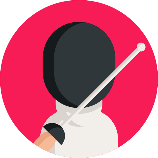 Fencing sporty person user icon