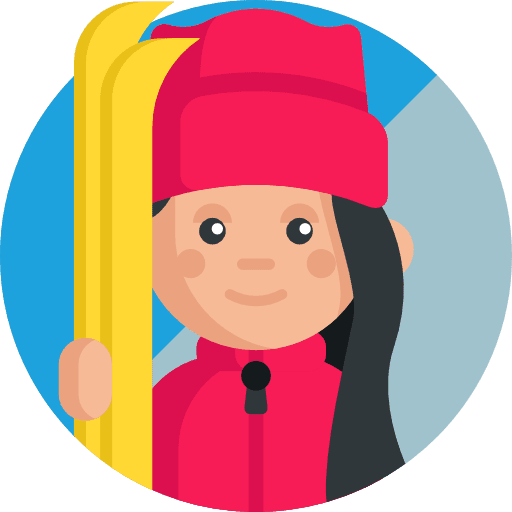 Skier sports and competition avatar skier icon