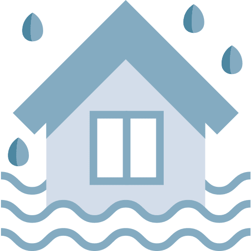 Flood real estate insurance home icon
