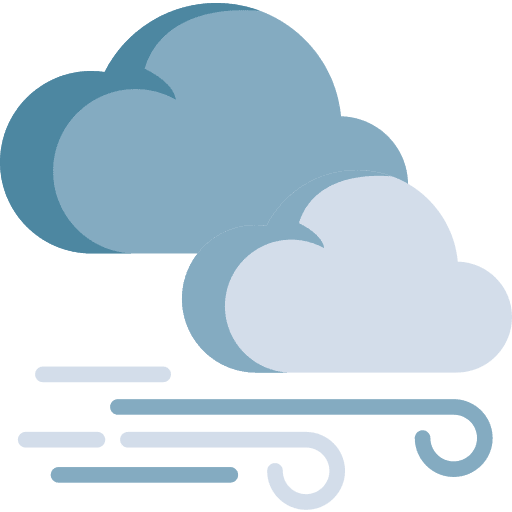 Cloudy climate wind forecast icon