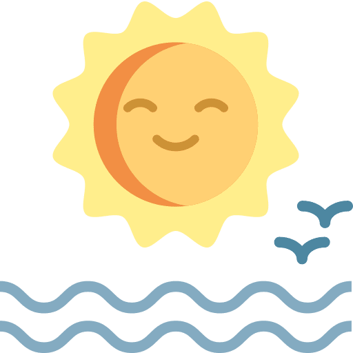 Sunny beach sunny weather icon