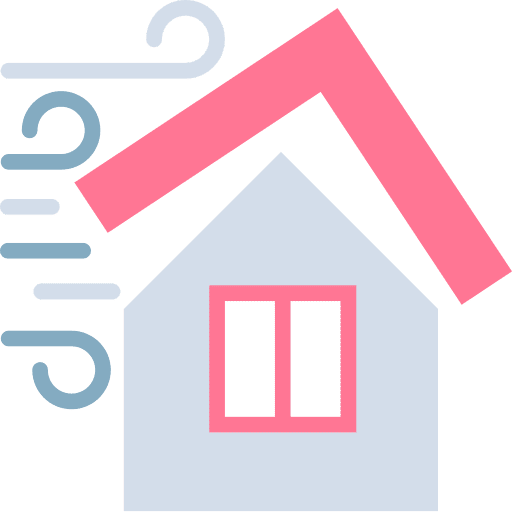 Hurricane architecture and city danger building icon