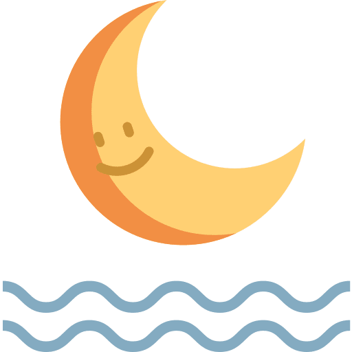 Moon night meteorology sea icon