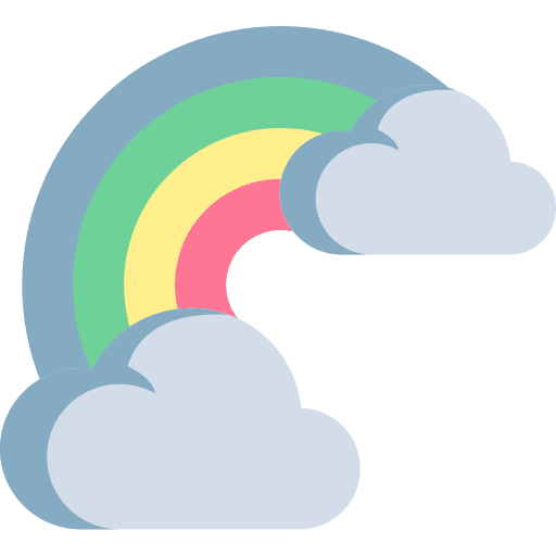 Rainbow sun cloud weather icon