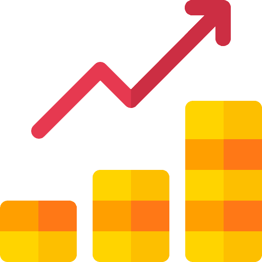 Earnings statistics arrows finances icon