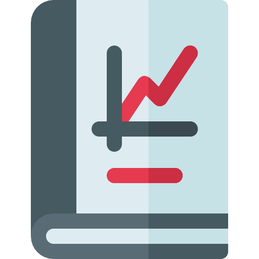 Book statistics line chart business and finance icon