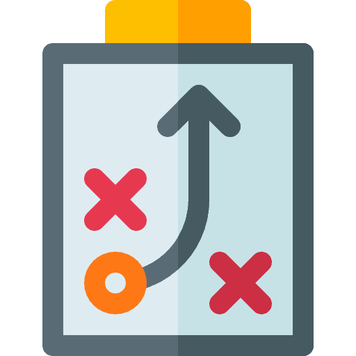Planning tactics sport strategy icon