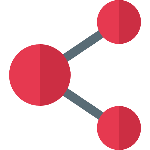 Share multimedia circles social media icon