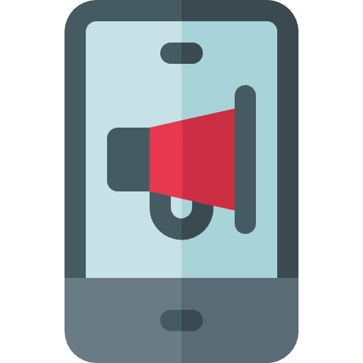 Smartphone speaker shout megaphone icon
