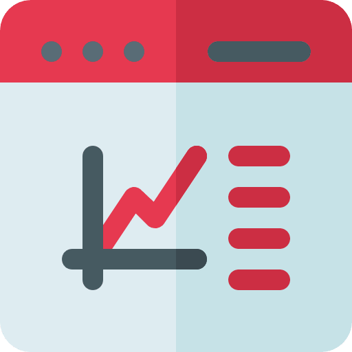 Stats business and finance analytics documents icon