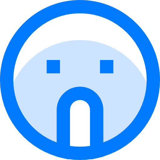 Shocked face emoticon shocked icon