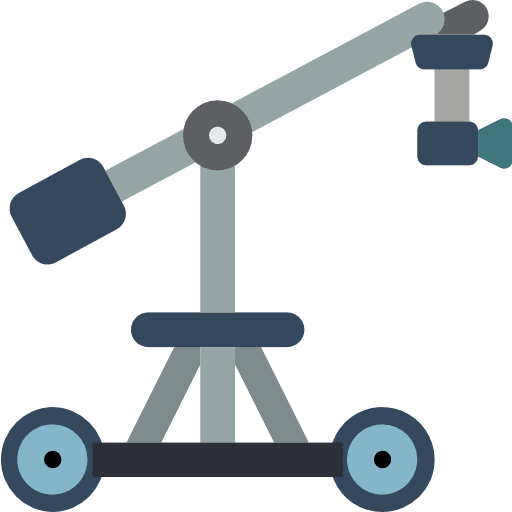 Camera crane electronics music and multimedia record icon