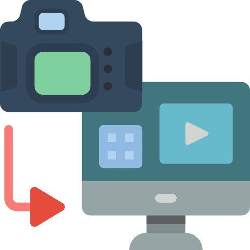 Editing technology video player music and multimedia icon