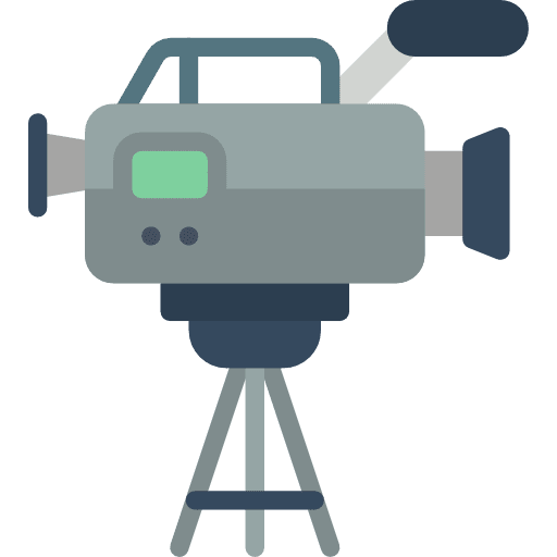 Video camera film music and multimedia movie icon