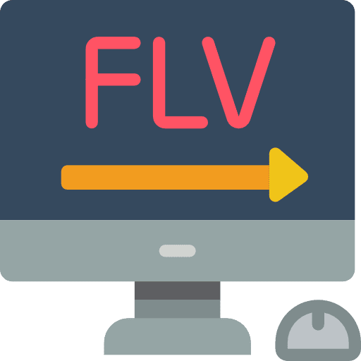 Flv computing file music and multimedia icon
