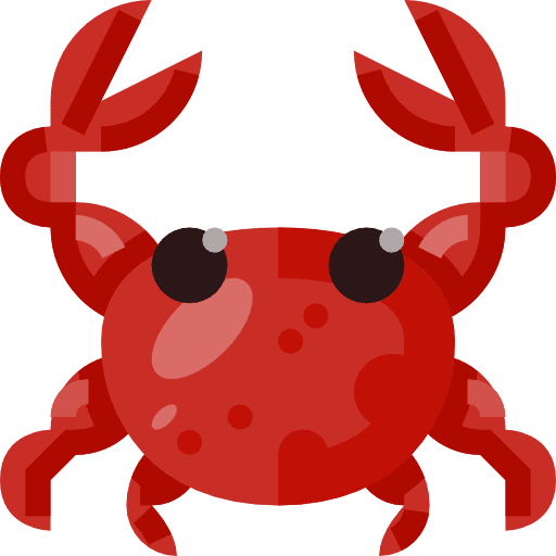 Crab food and restaurant animal kingdom zoo icon