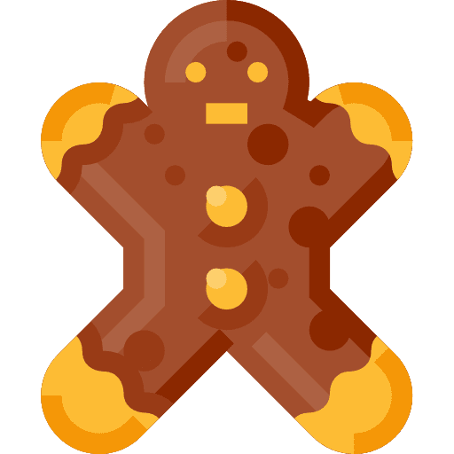 Gingerbread food and restaurant bakery gingerbread icon