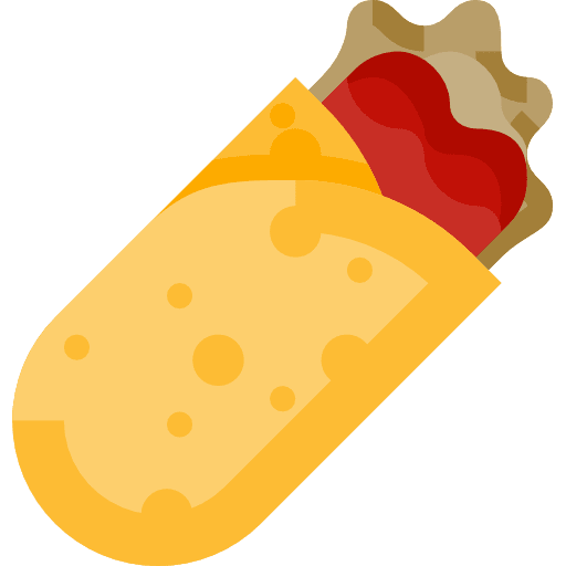 Kebab fast food snack roll icon
