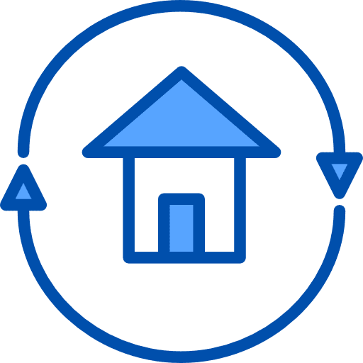 Moving circular arrows moving property icon