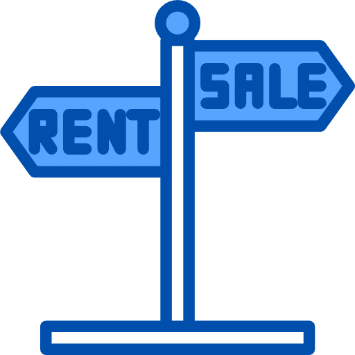 Rent sign sings real estate icon