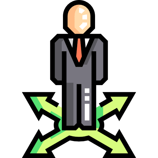 Decision arrows businessman decision icon