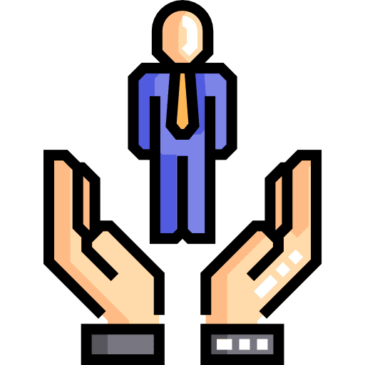 Empowering professions and jobs employee hand icon