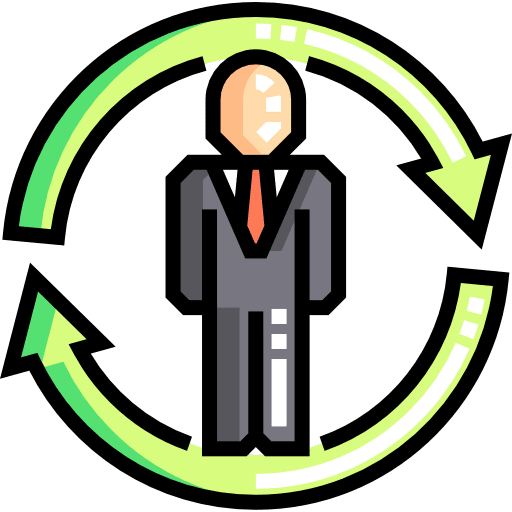 Leader leader boss circular arrows icon