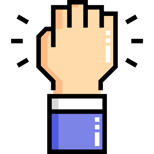 Motivation raise fist gesture icon